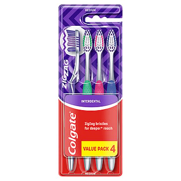Colgate Zig-Zag Antibac Medium Tandbørste 4-pak