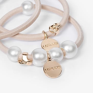Corinne Hair Tie Pearls "Vintage" 3-Pack Off-White / Cream