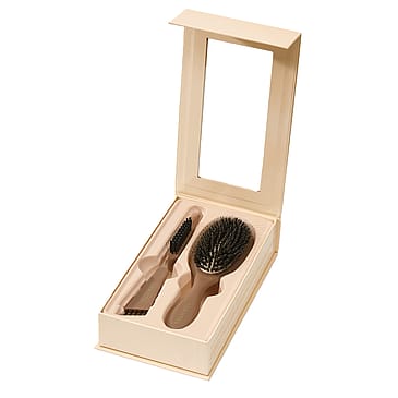 Lenoites Wild Boar Hair Brush & Cleaning Tool - Limited Edition Mocha Mousse