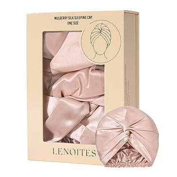 Lenoites Mulberry Silk Sleeping Cap Pink