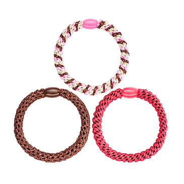 KICKS Beauty Woven Hairtie Brown Mix 3-P Brown Mix