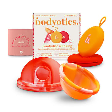 Bodyotics ComfyDisc Reusable Menstrual Discs S & L Orange/Red 2 pcs