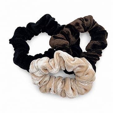 PIPOL'S BAZAAR Julie Velvet Scrunchie Mix - 3 pcs. Dark