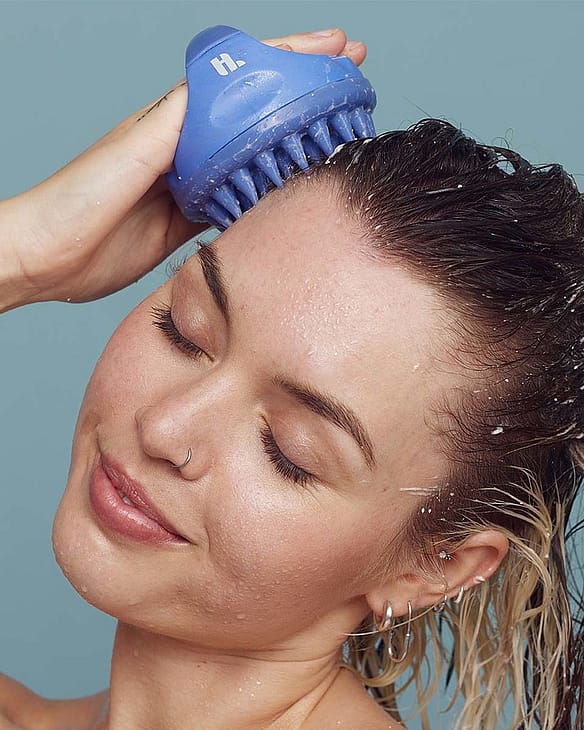 HairLust Scalp Massage Brush Blå