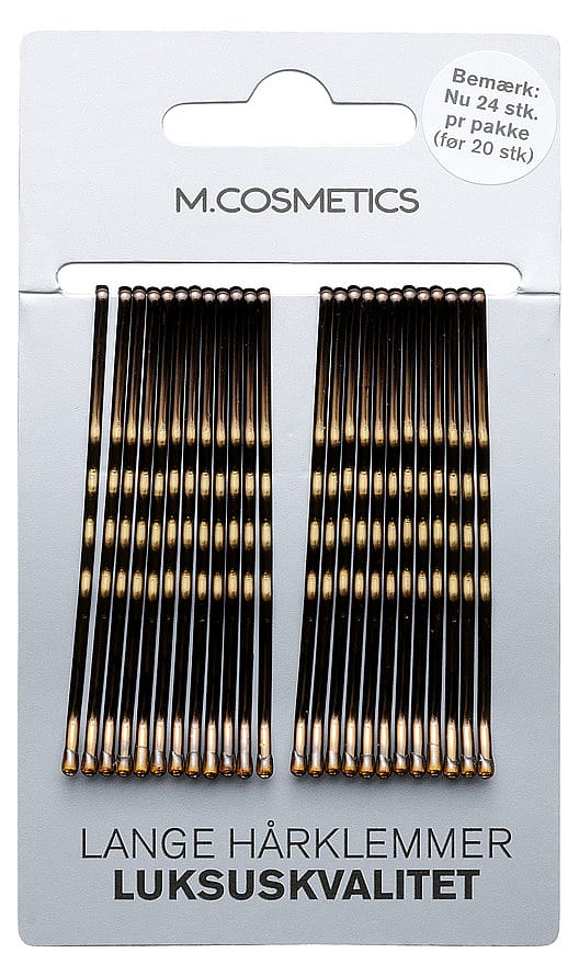 M.COSMETICS Brune Lange Hårklemmer Lux 24 stk Brun