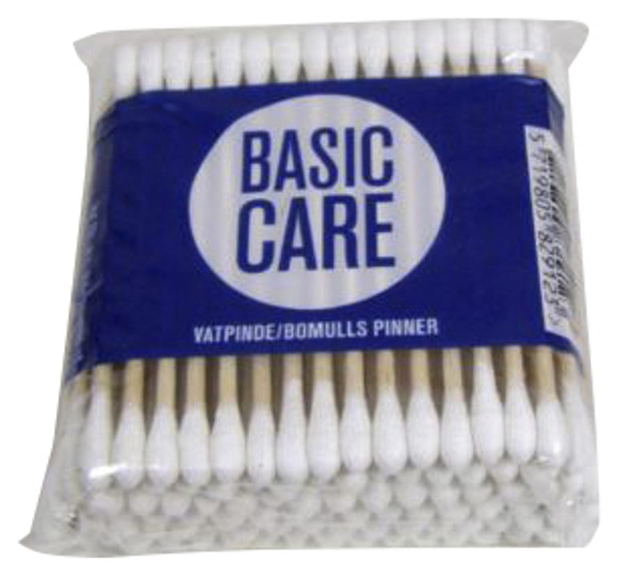 Basic Care Vatpinde med Træpind 100 stk.