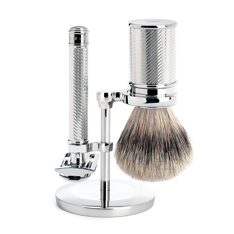 Mühle Shaving Barbersæt med DE-Skraber, holder & kost