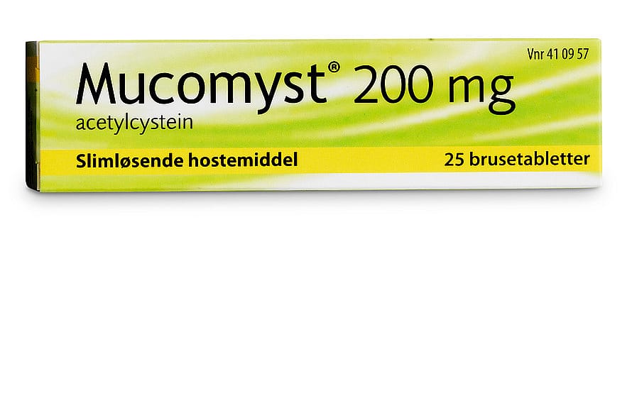 Mucomyst Brusetabletter 200 mg 25 stk.