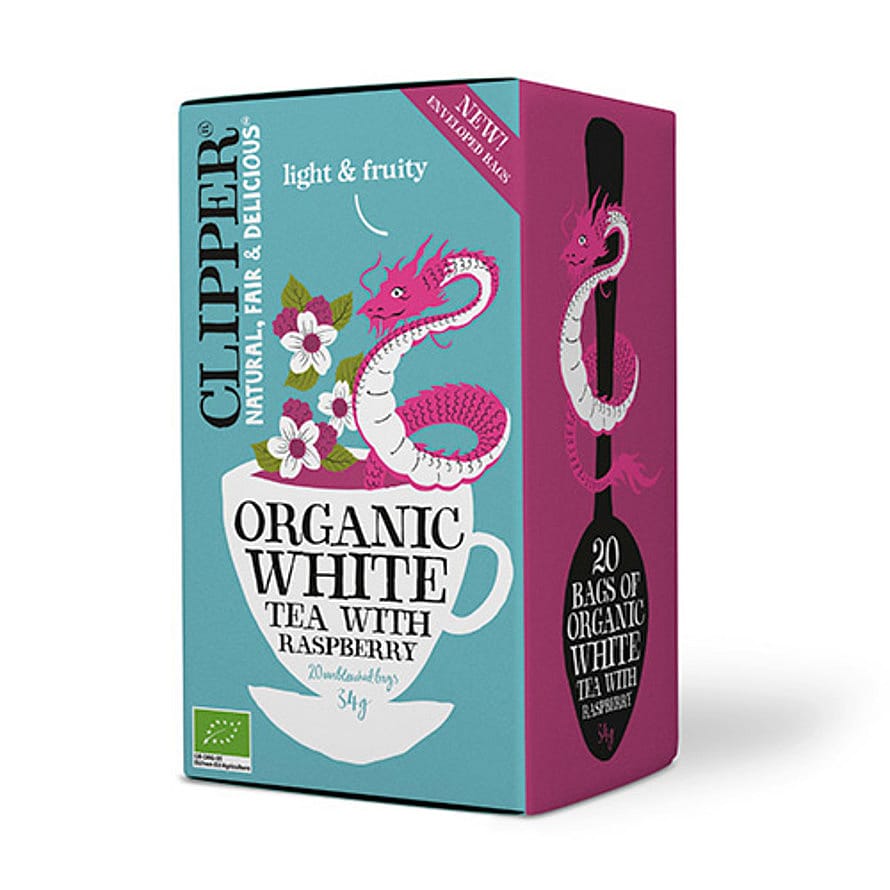 Clipper Hvid Te m. hindbær Ø 20 breve