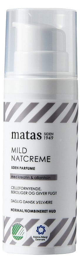 Matas Striber Mild Natcreme til Normal/Kombineret Hud Uden Parfume 50 ml