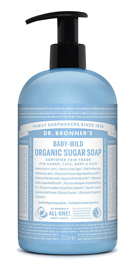 Dr. Bronner's Baby Unscented Organic Sugar Soap 710 ml
