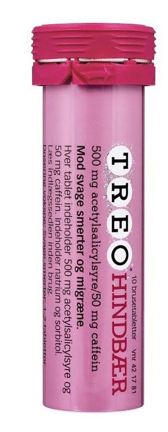 Treo Brusetabletter Hindbær 500mg 10 stk