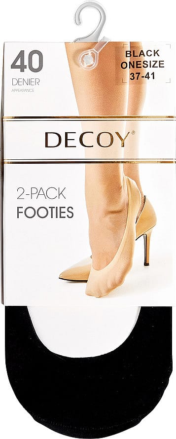 Decoy Footies lasercut Strømpebukser 2-pak Sort 37-41