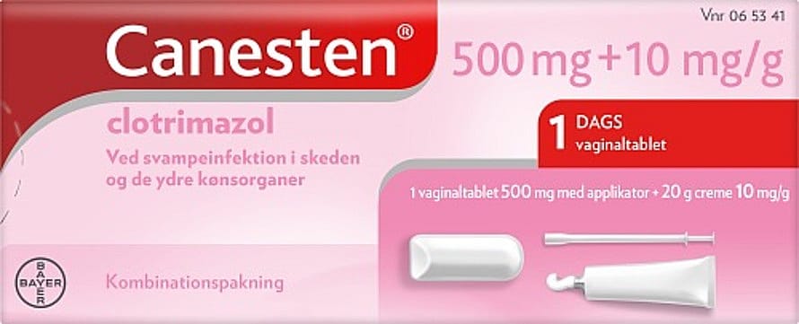 Canesten Vaginaltabletter 500 mg + 10 mg/g creme 20 g