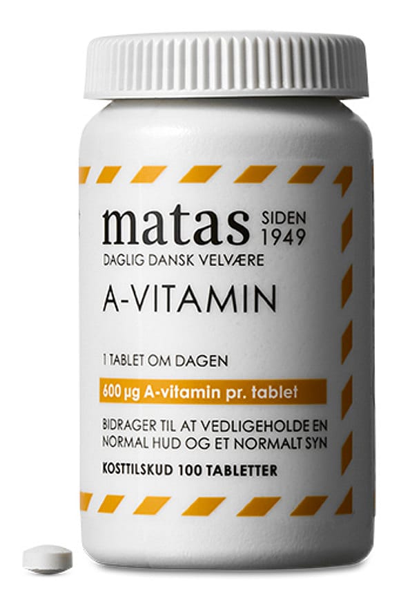 Matas Striber A-vitamin 600 mcg 100 tabl.