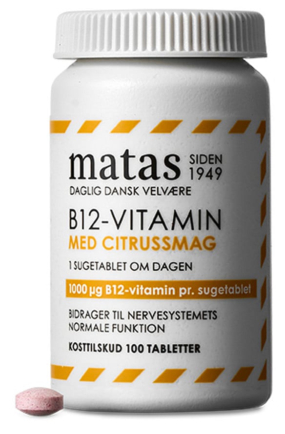 Matas Striber B12-Vitamin Med Citrussmag 100 sugetabl.