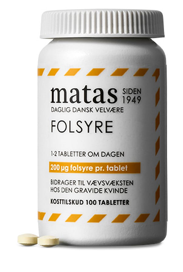 Matas Striber Folsyre 200 mcg 100 tabl.