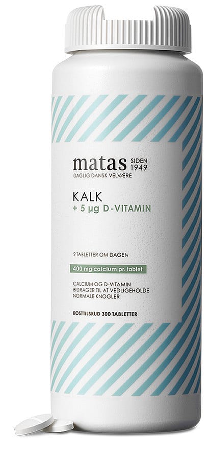 Matas Striber Kalk 400 mg + D-vitamin 5 µg 300 tabl.