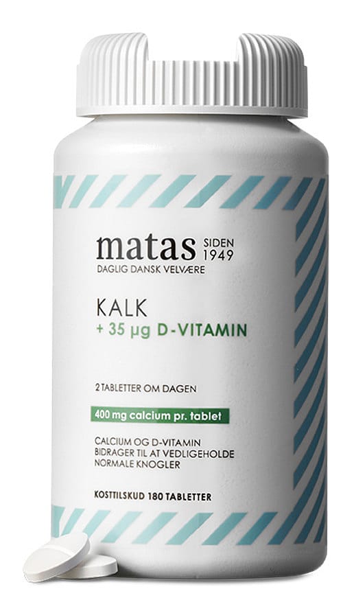 Matas Striber Kalk 400 mg + D-vitamin 35 µg 180 tabl.