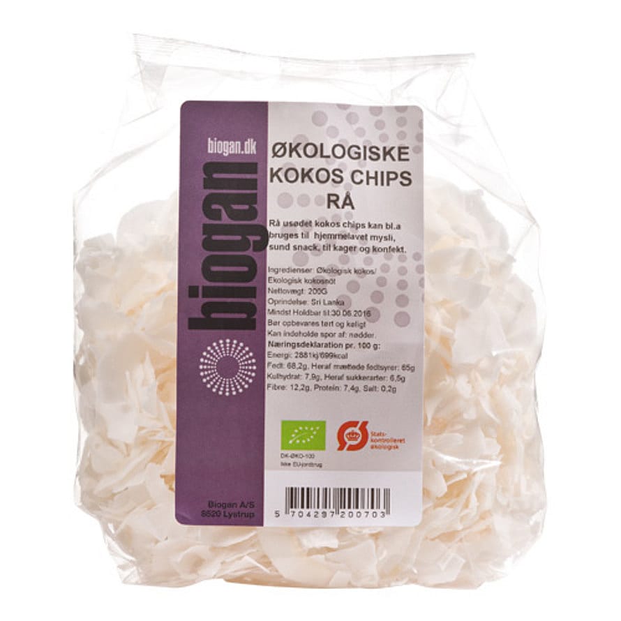Biogan Kokoschips rå Ø 200 g