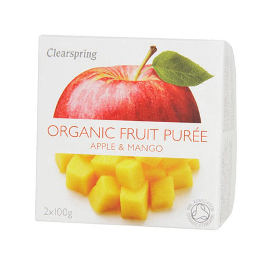 Clearspring Frugtpuré æble, mango Ø 200 g
