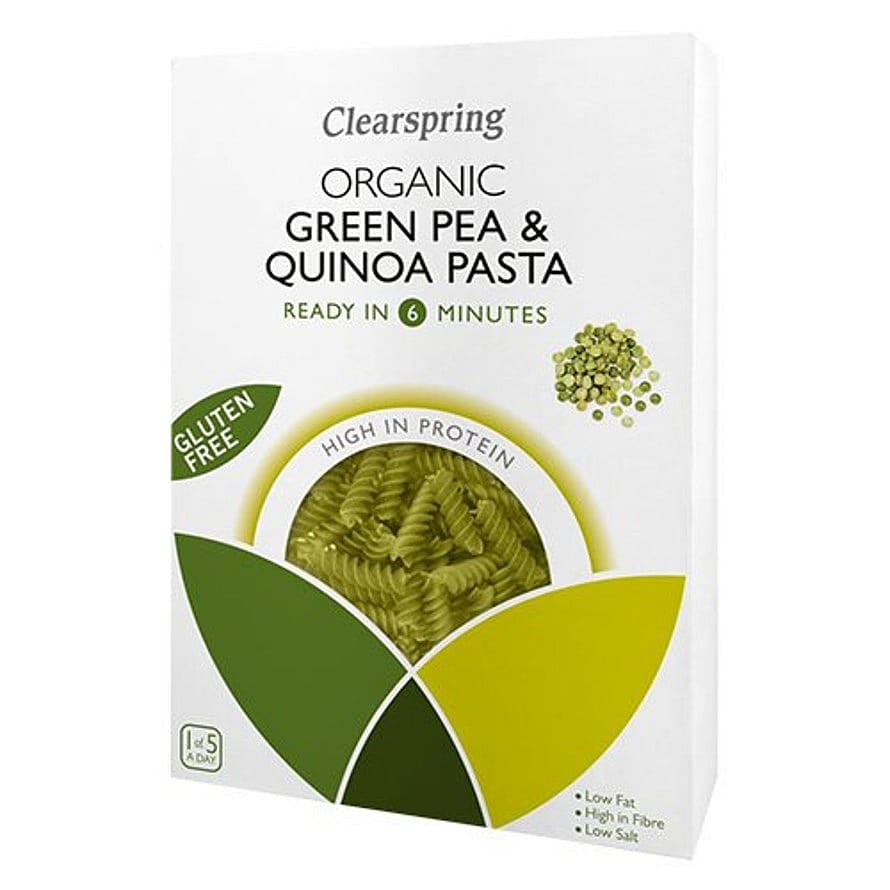Clearspring Grønne ærter & quinoa fusilli Ø 250 g