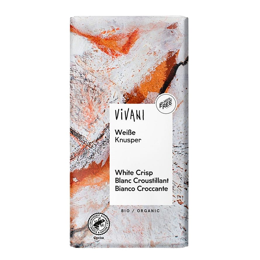 Vivani Chokolade hvid m. crisp Ø 100 g