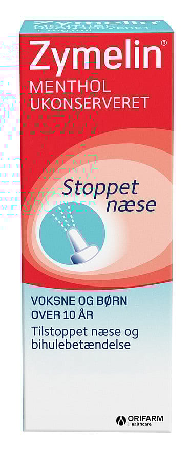 Zymelin Næsespray Menthol Ukonserveret 1 mg/ml 10 ml