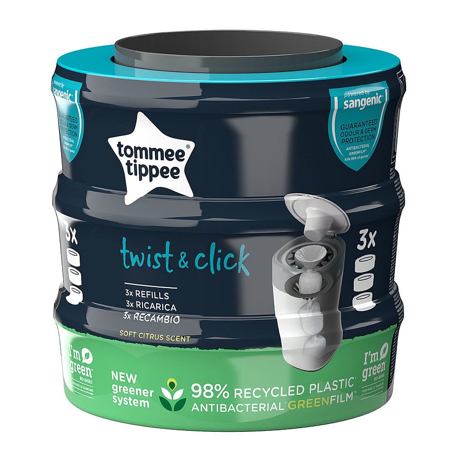 Tommee Tippee Sangenic Twist & Click Blee Poser 3 stk.