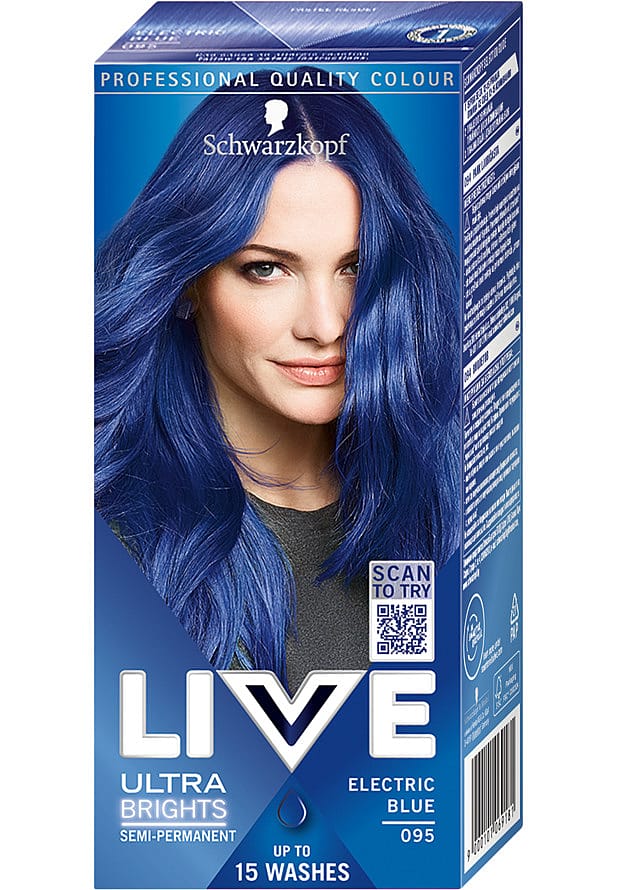 Schwarzkopf LIVE Ultra Brights Toning Hårfarve 95 Electric Blue