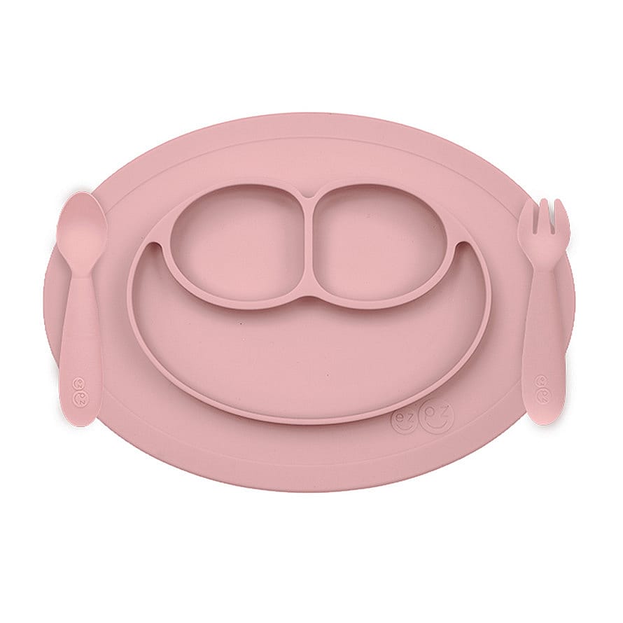 EZPZ Silikone Dækkeserviet Tallerken Bestiksæt Støvet Rosa