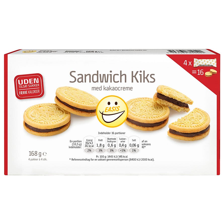 EASIS Sandwich Kiks m. kakaocreme 168 g