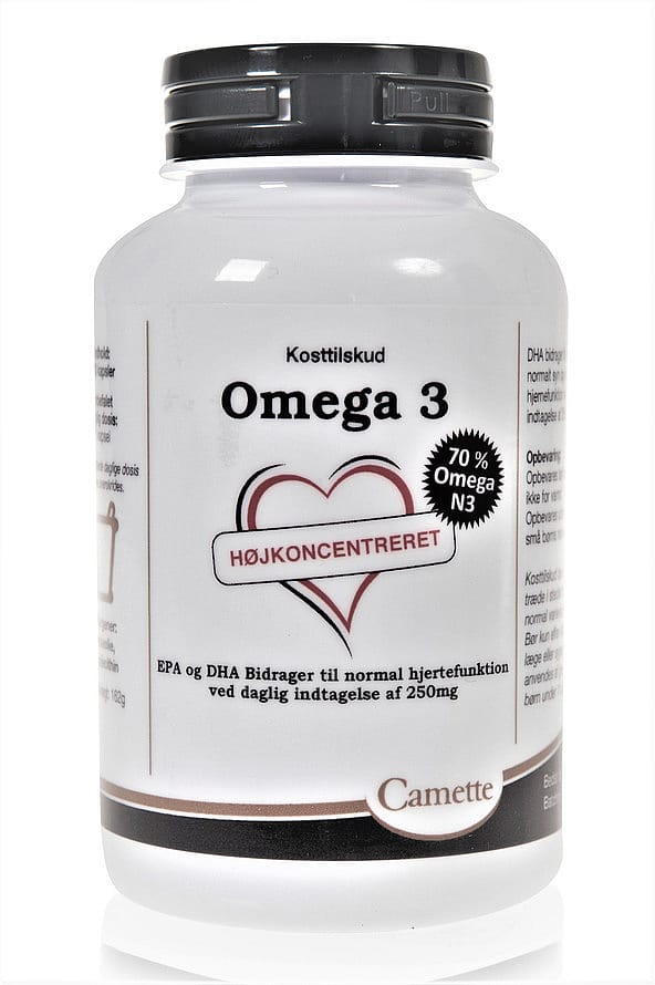 Camette Omega 3 Højkoncentreret Fiskeolie 1000 mg 120 kaps.