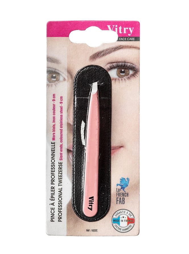 Vitry Tweezers Slant Ends Pink