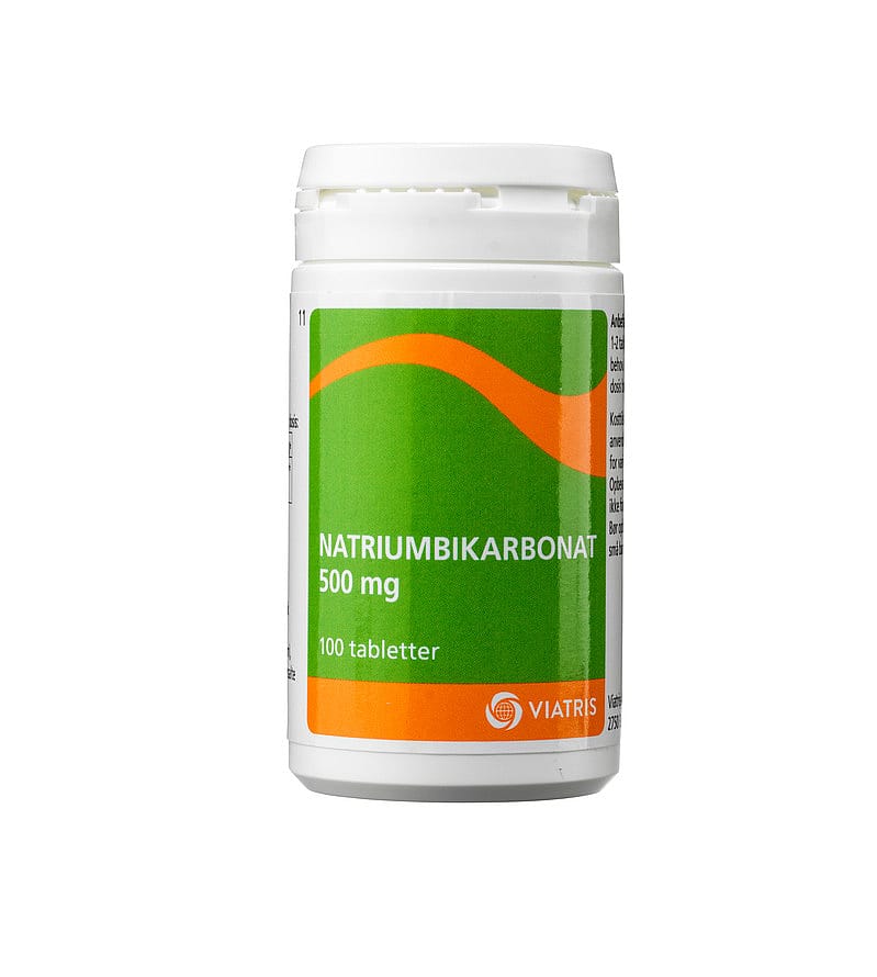 Meda Natriumbicarbonat 500 mg 100 stk.