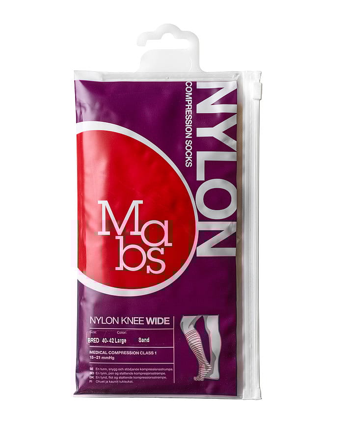 Mabs Nylon Knæstrømpe Wide Sand Sand L