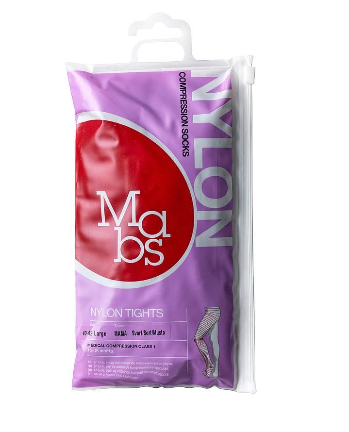 Mabs Nylon Strømpebuks Mama Sort Sort L