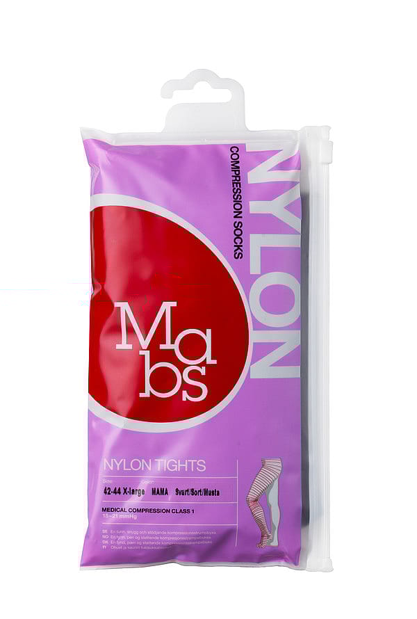 Mabs Nylon Strømpebuks Mama Sort Sort XL