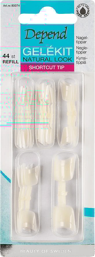 Depend Nail Tips Gel Kit Refill Natural Duo Square