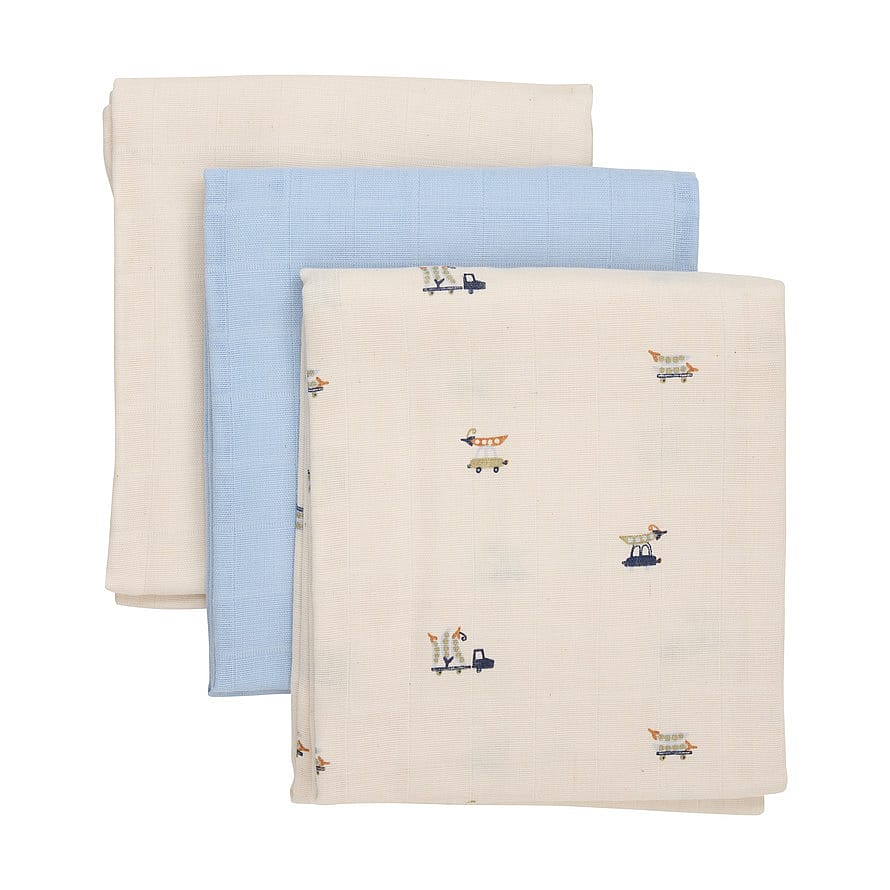Pippi Stofble Muslin Cloth 3-pak Celestial Blue