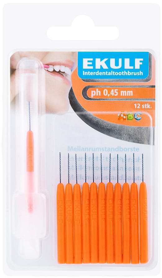 Ekulf Mellemrumsbørste 0,45 mm Orange 12 stk