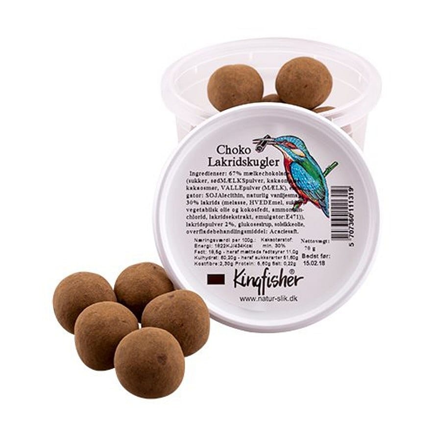 Kingfisher Choko Lakridskugler 70 g