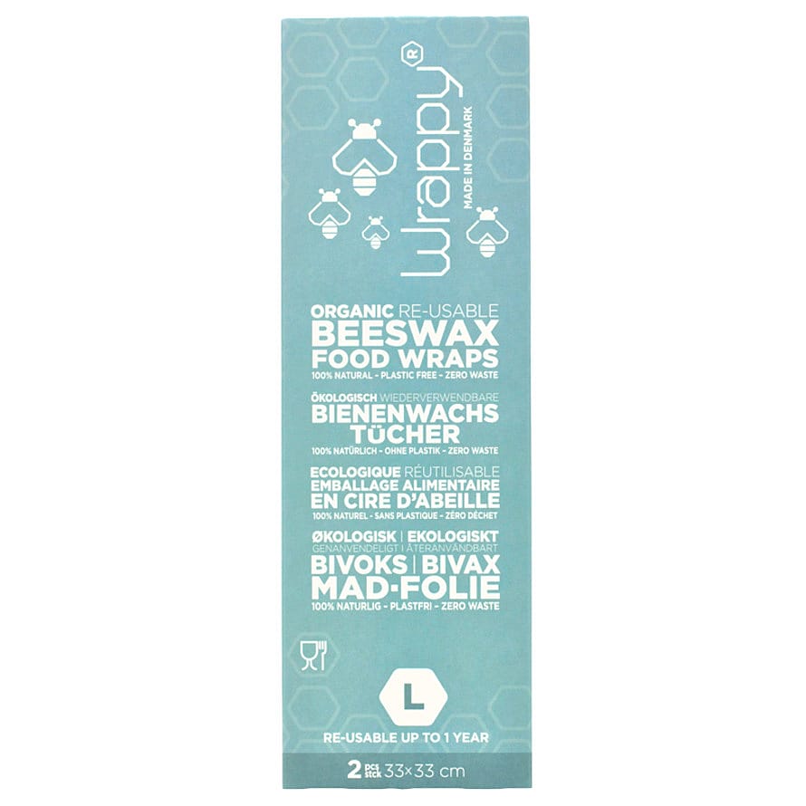 Wrappy Økologisk Genanvendeligt Bivoks Madindpakning Large/ 2 stk.