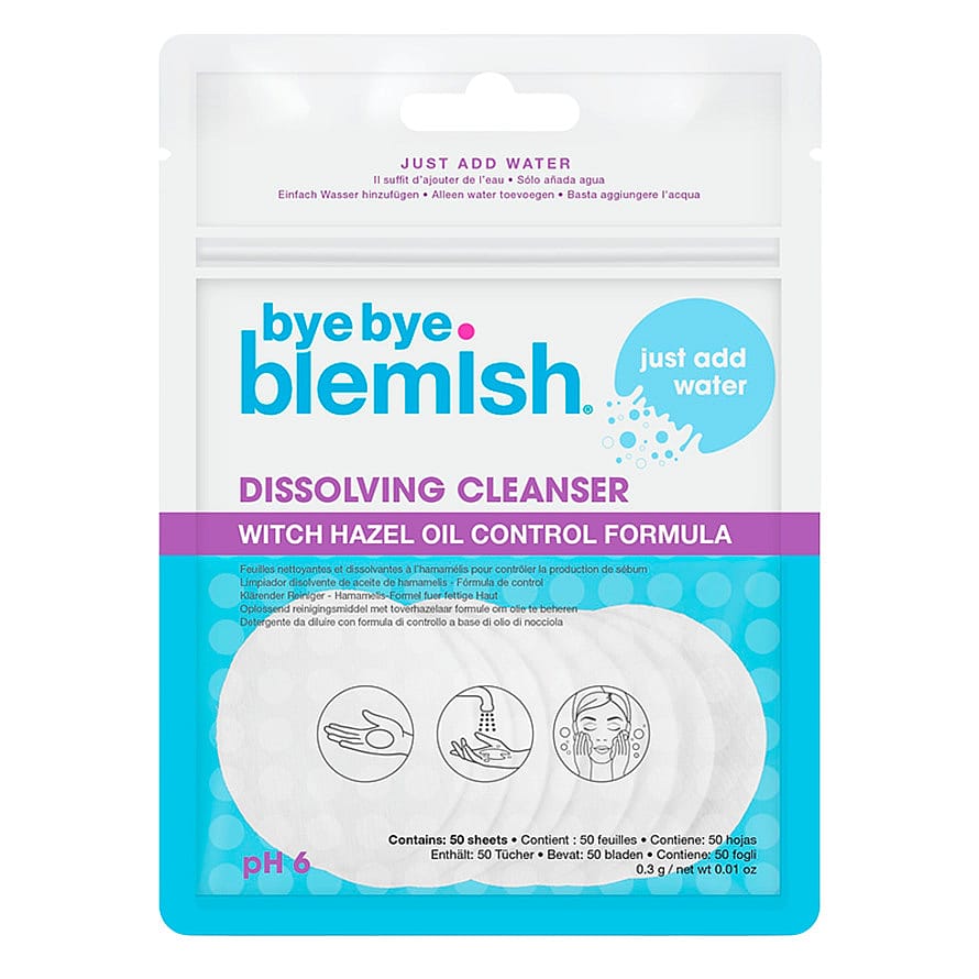 Bye Bye Blemish Water Activated Dissolving Cleanser Sheets 50 stk.