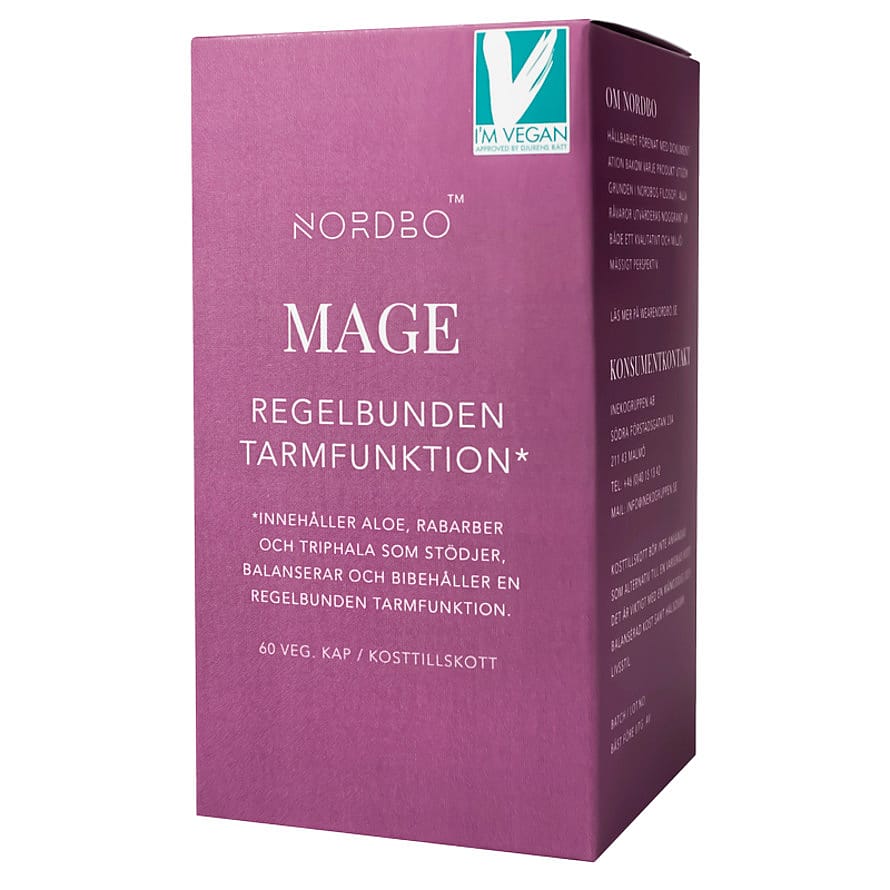 Nordbo Mage Vegansk 60 kaps.
