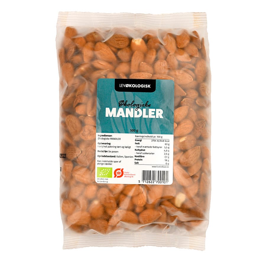 Lev Økologisk Mandler 500 g