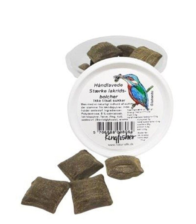 Kingfisher Lakridsbolsjer Ekstra Stærke 75 g