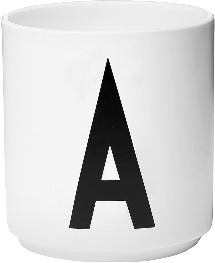 Design Letters Personlig Porcelæn Kop A-Z Hvid A