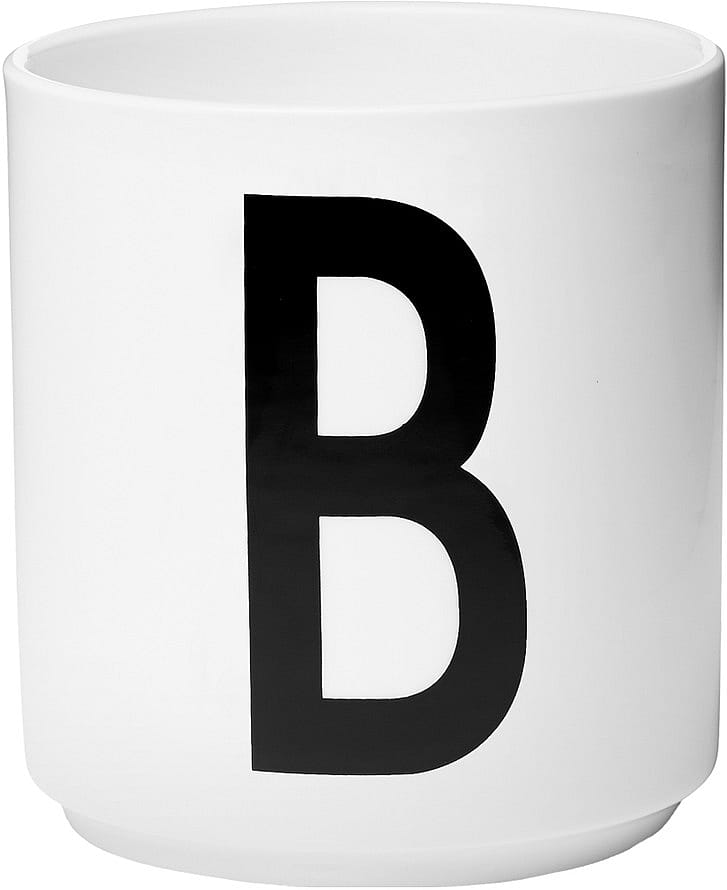 Design Letters Personlig Porcelæn Kop A-Z Hvid B