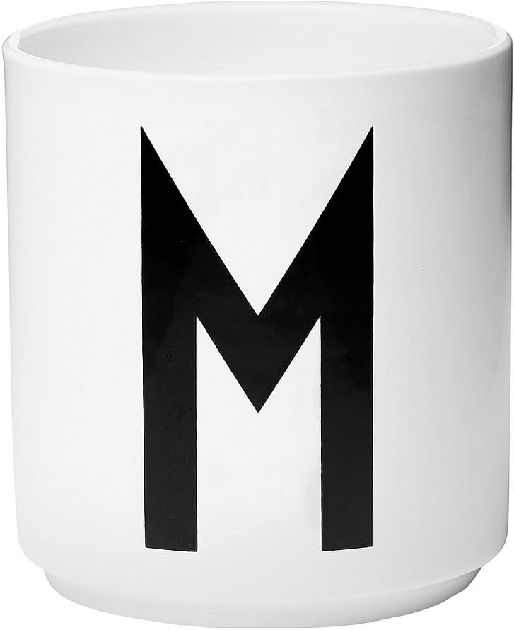 Design Letters Personlig Porcelæn Kop A-Z Hvid M